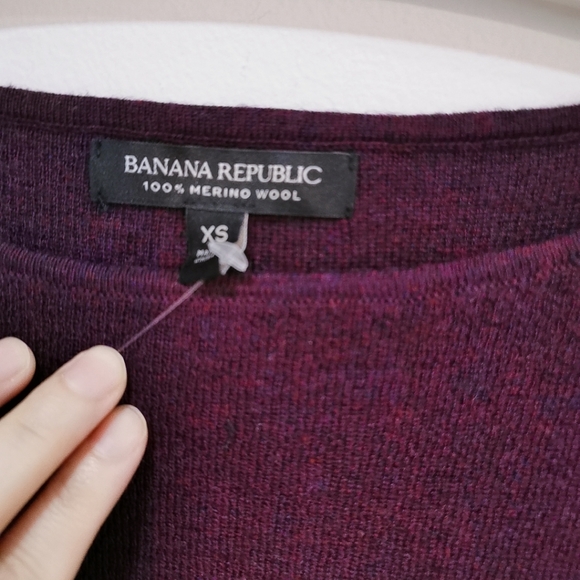 Banana Republic Boat neck Wool Sweater Purple - Picture 5 of 5